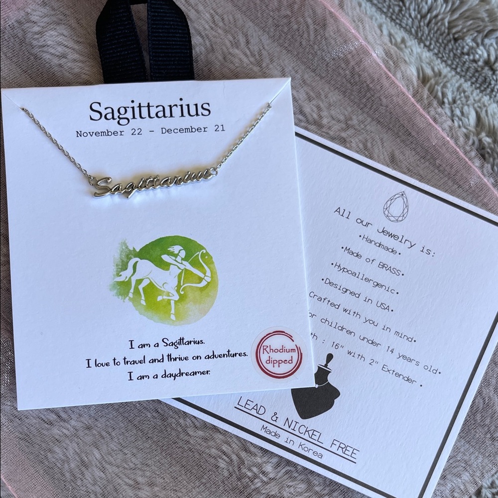 Sagittarius Zodiac Necklace - Silver